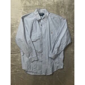 Polo Ralph Lauren Yarmouth Mens 16-32 Light Blue Oxford Button Down Shirt